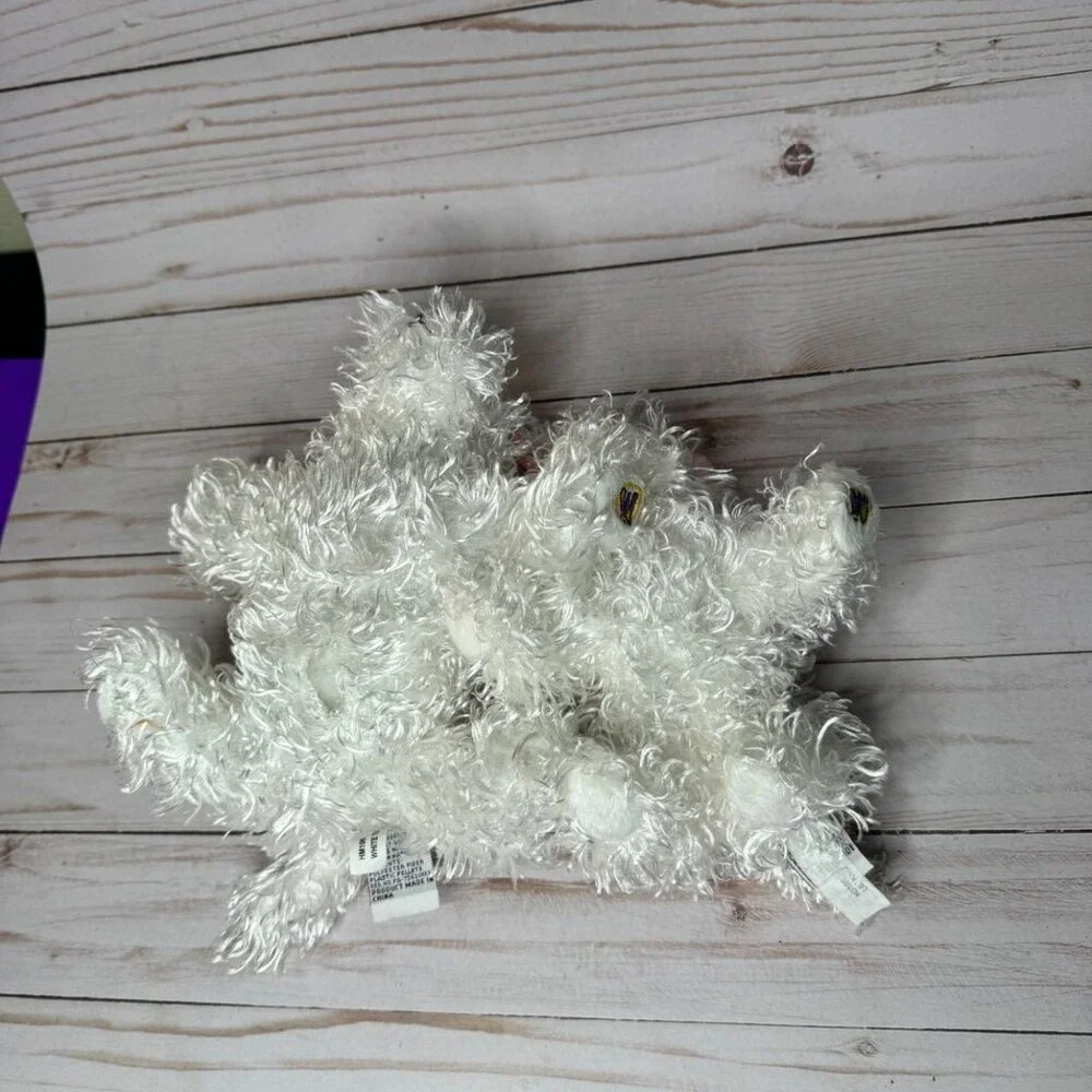 Lot of 2 Ganz White Terrier Dogs Puppy Plush Stuffed Animals with Pink Bow